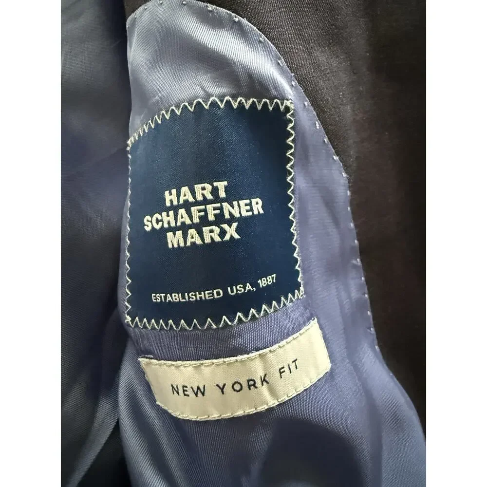 Hart Schaffner Marx Sport Coat Navy Blue Blazer Jacket Classic Single Breasted